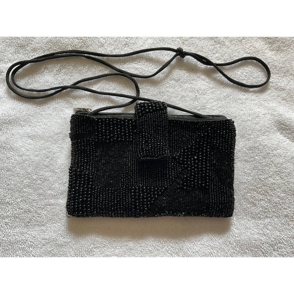 Bamboo Trading Co. Seed Beads Evening Party Cruise Purse Bag Made India 7"x4"